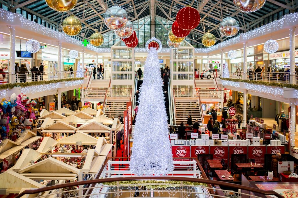 Shopping mall during Christmas time