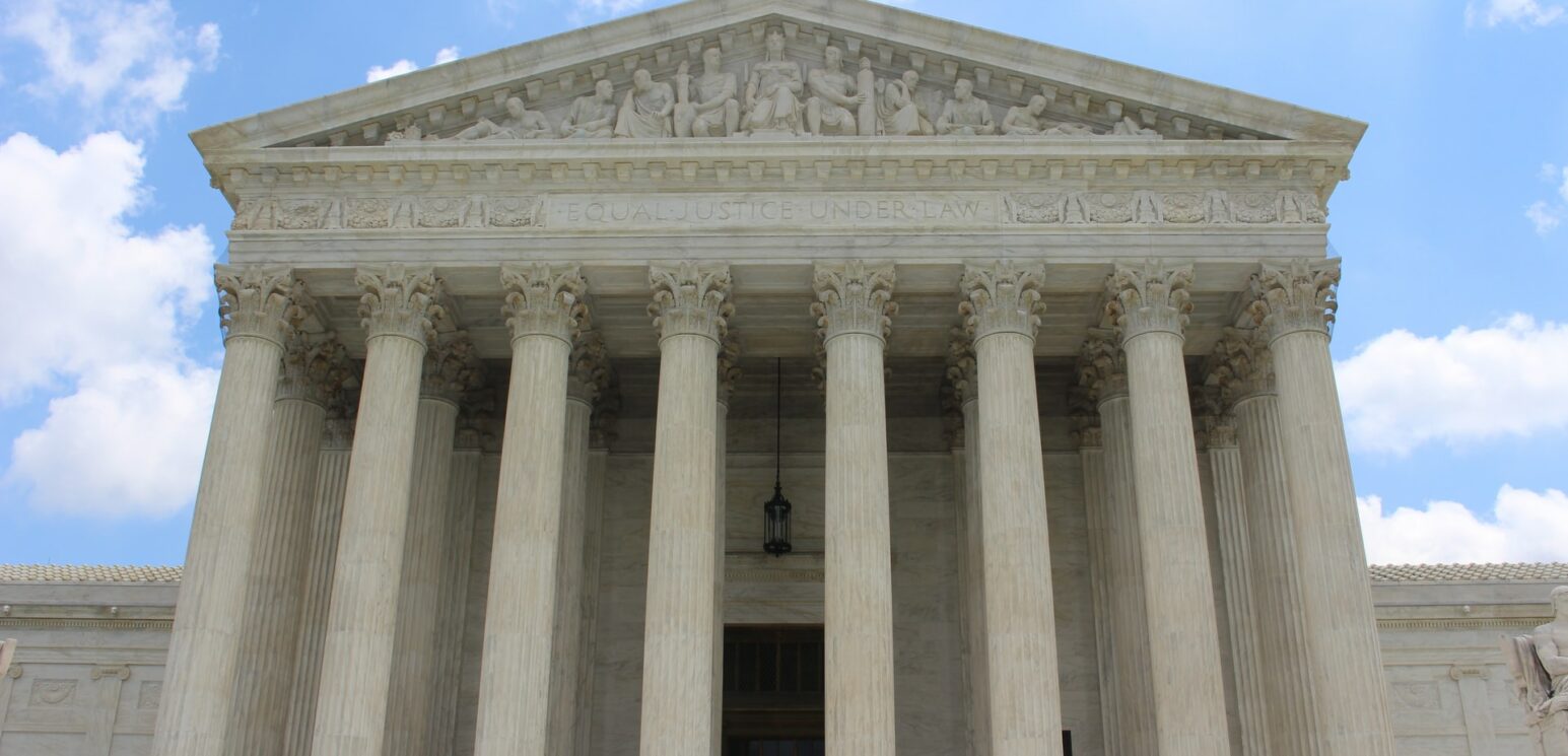 Exterior of Supreme Court. The justices agreed to hear a case challenging Roe v. Wade