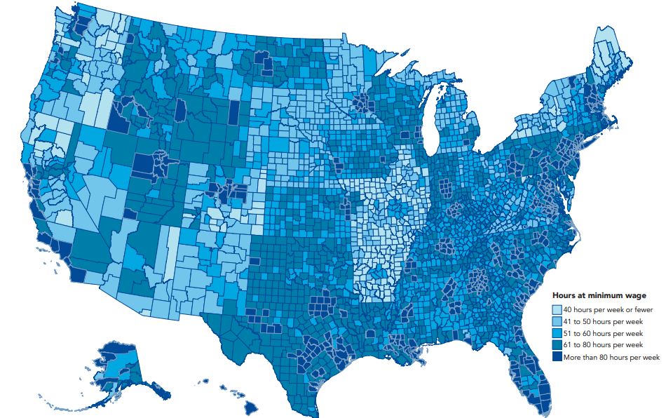 Low wages across the US do not allow people to afford housing.