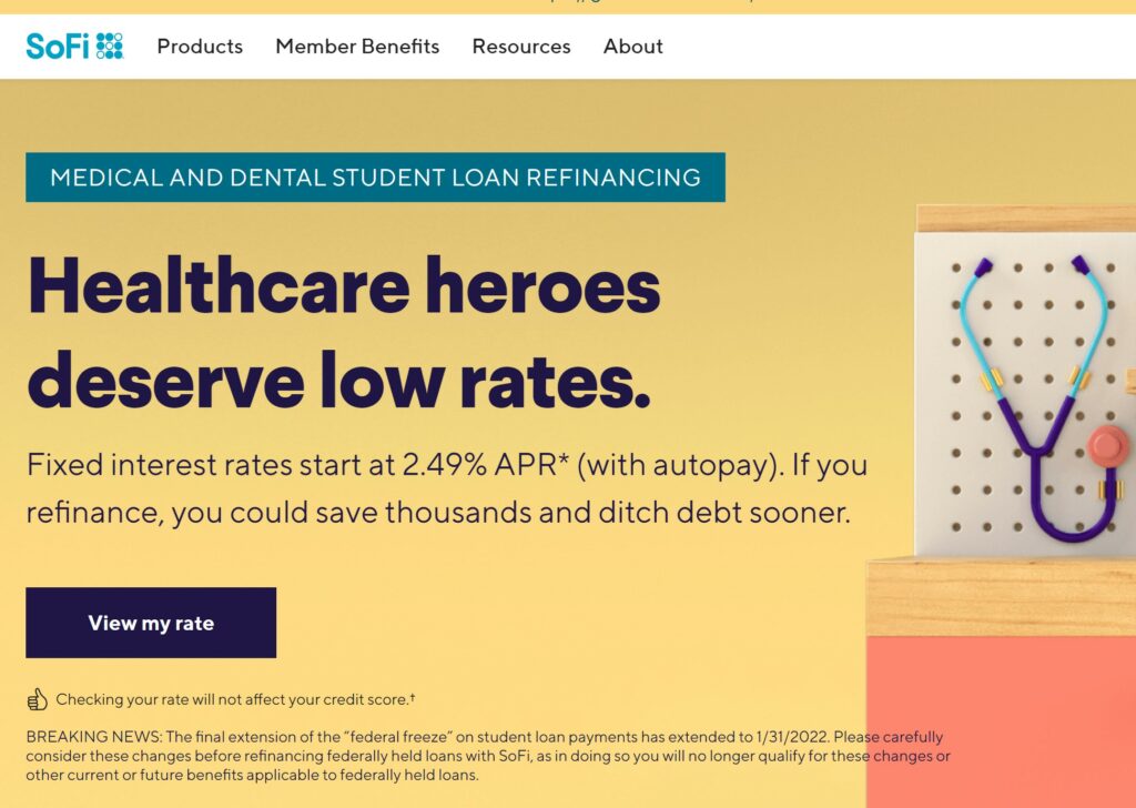 SoFi advertising for student loans